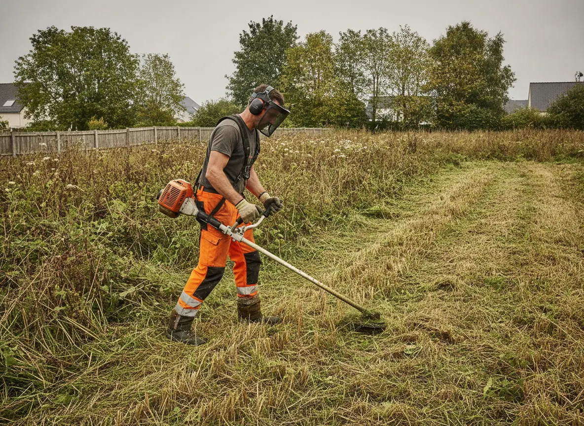 Débroussaillage d'un terrain en friche autour de Nantes par professionnel certifié
